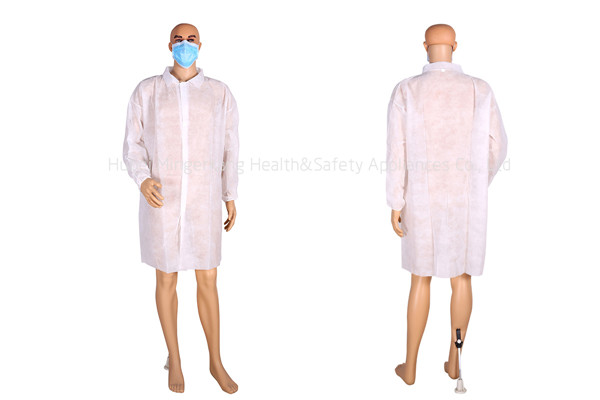 Nonwoven Lab Coat with Shirt Collar